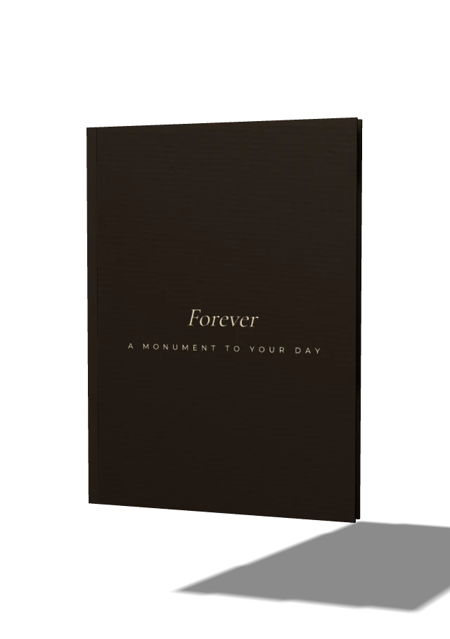 Folio Forever leather wedding album with gold foil title